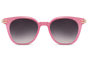 Heart-shaped sunglasses with pink lenses